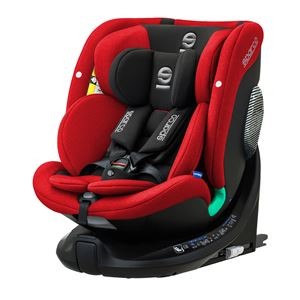 40-150cm Fotelik SPARCO SK7000i  czerwony i-Size OBROTOWY Z NOGĄ